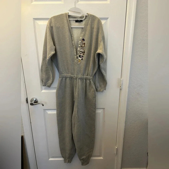 ! 90s VTG LOONEY TUNES Romper Sweatsuit Set One Piece  sz S - Picture 1 of 4